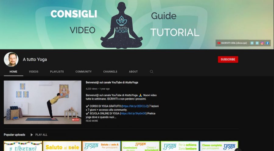 A tutto Yoga - Canale Italiano in YouTube