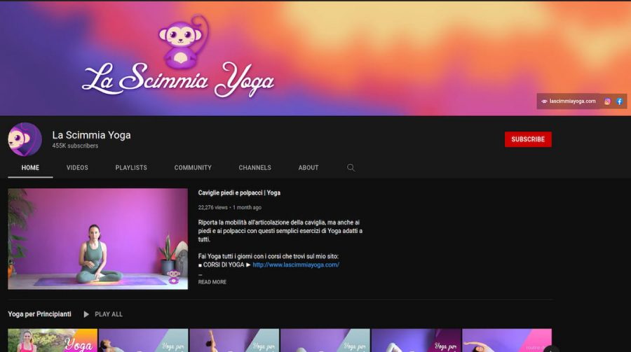 la Scimmia Yoga - Canale YouTube in Italiano