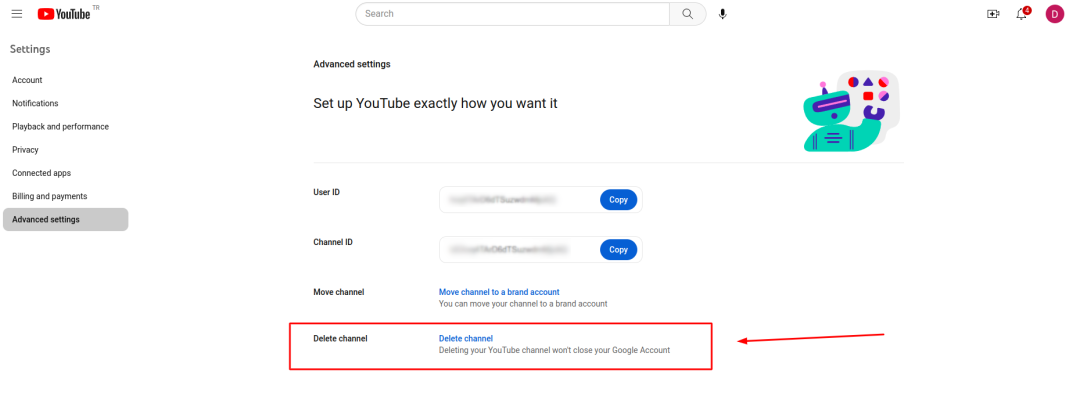 Come eliminare il proprio canale YouTube-passo 4