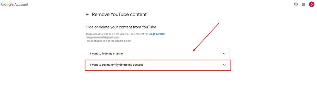 Come eliminare il proprio canale YouTube-passo 7