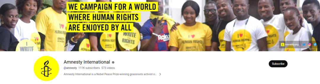2-Amnesty International - YouTube Canali Top