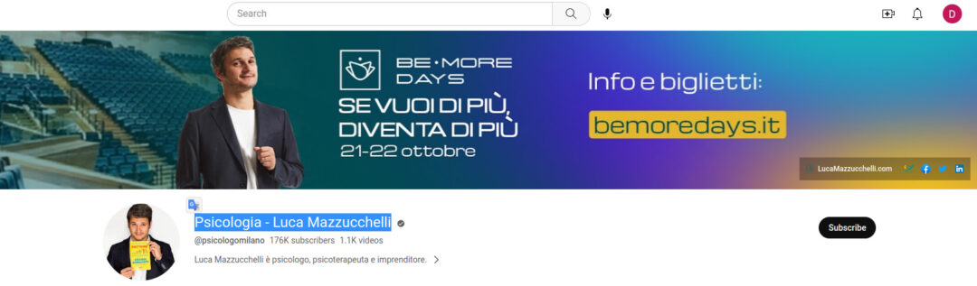 2-Psicologia - Luca Mazzucchelli - Canali YouTube Top