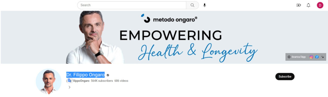 3-Dr.Filippo Ongaro - Canali YouTube Top