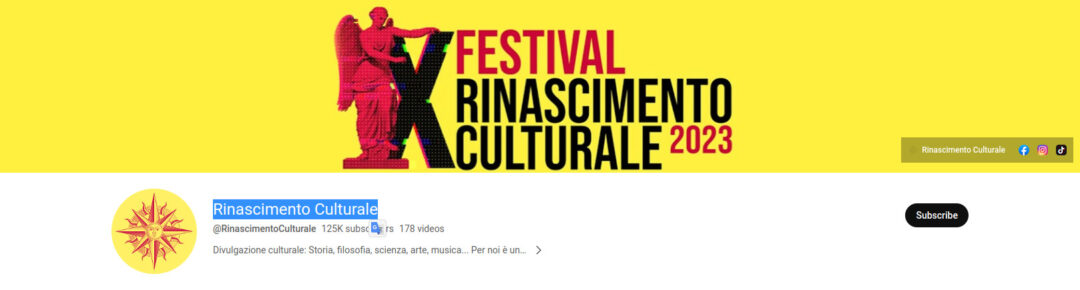 Rinascimento Culturale - Canali YouTube Top