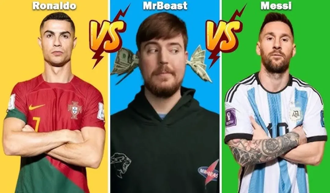 mrbeast, messi, ronaldo